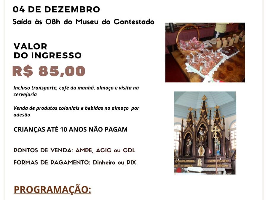 Ingressos à venda para o projeto “Conheça o Interior de Caçador”