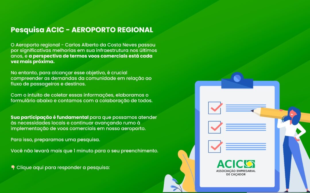 Participe da pesquisa da ACIC sobre o Aeroporto Regional