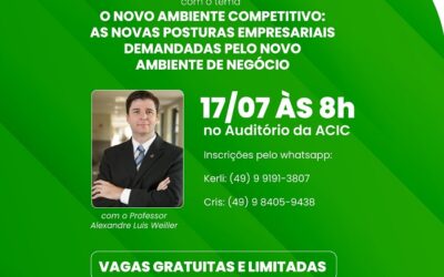 O novo ambiente competitivo é tema de palestra na ACIC