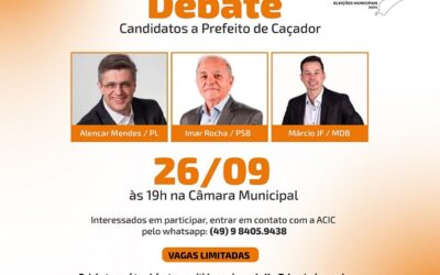 ACIC promove debate entre os candidatos a prefeito nesta quinta-feira