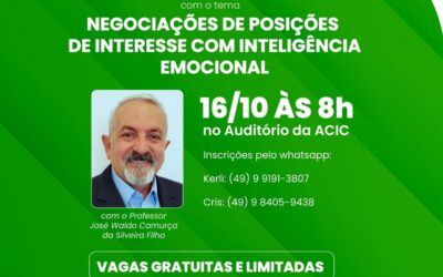 Negociações e Inteligência Emocional em palestra gratuita da ACIC